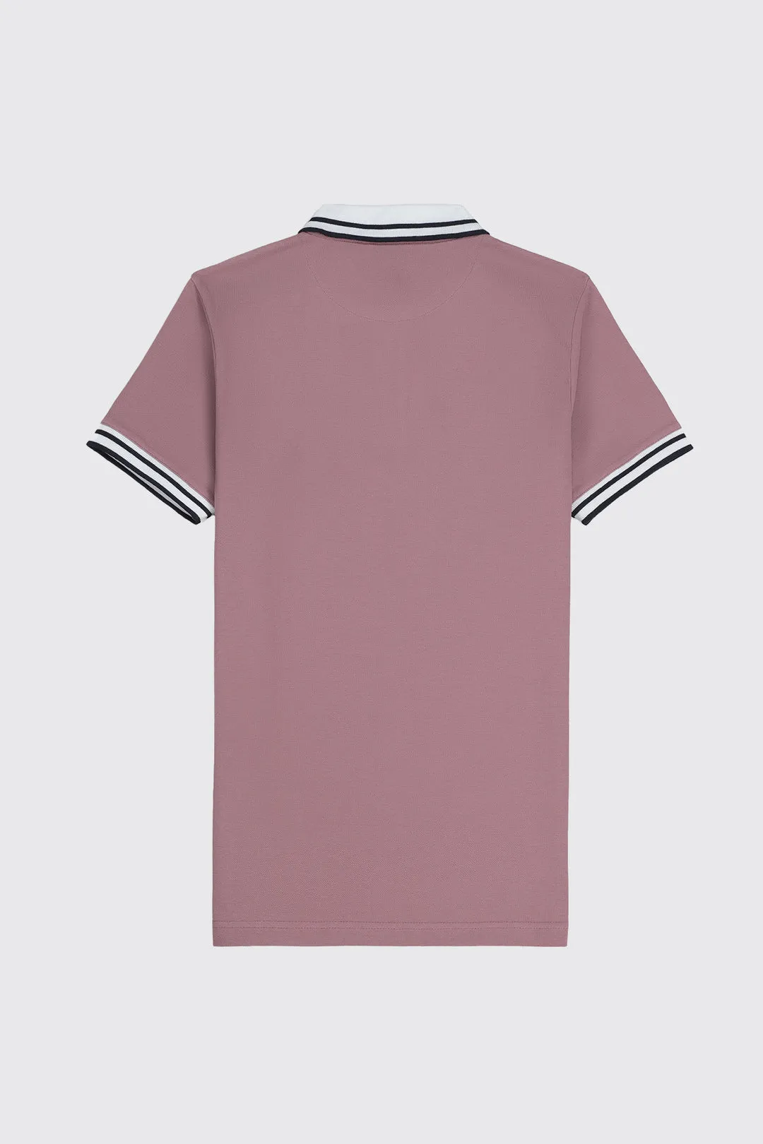 Rusty Pink Yarn Dyed Collar Polo Shirt (Plus Size) - S23 - MP0225P