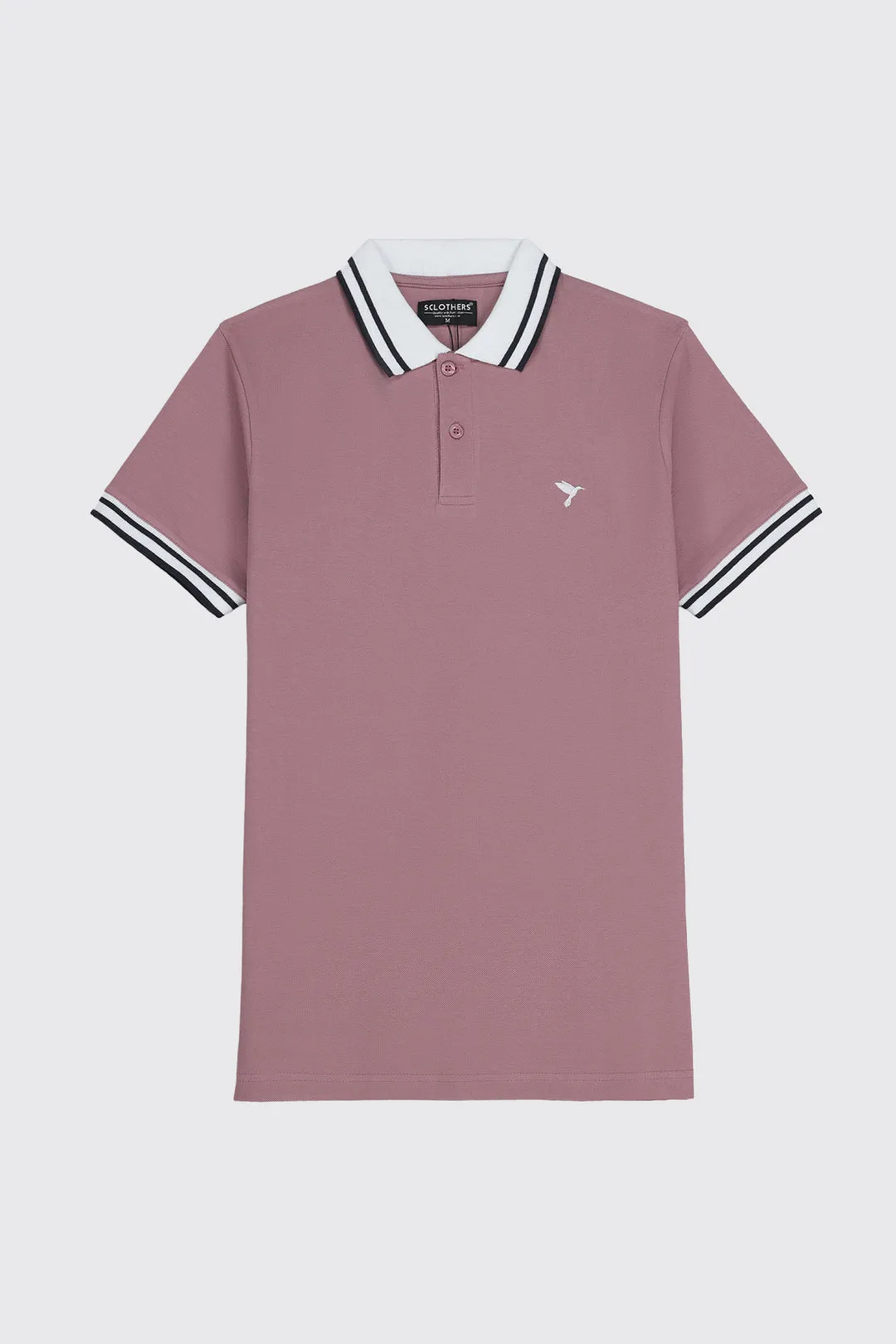 Rusty Pink Yarn Dyed Collar Polo Shirt (Plus Size) - S23 - MP0225P