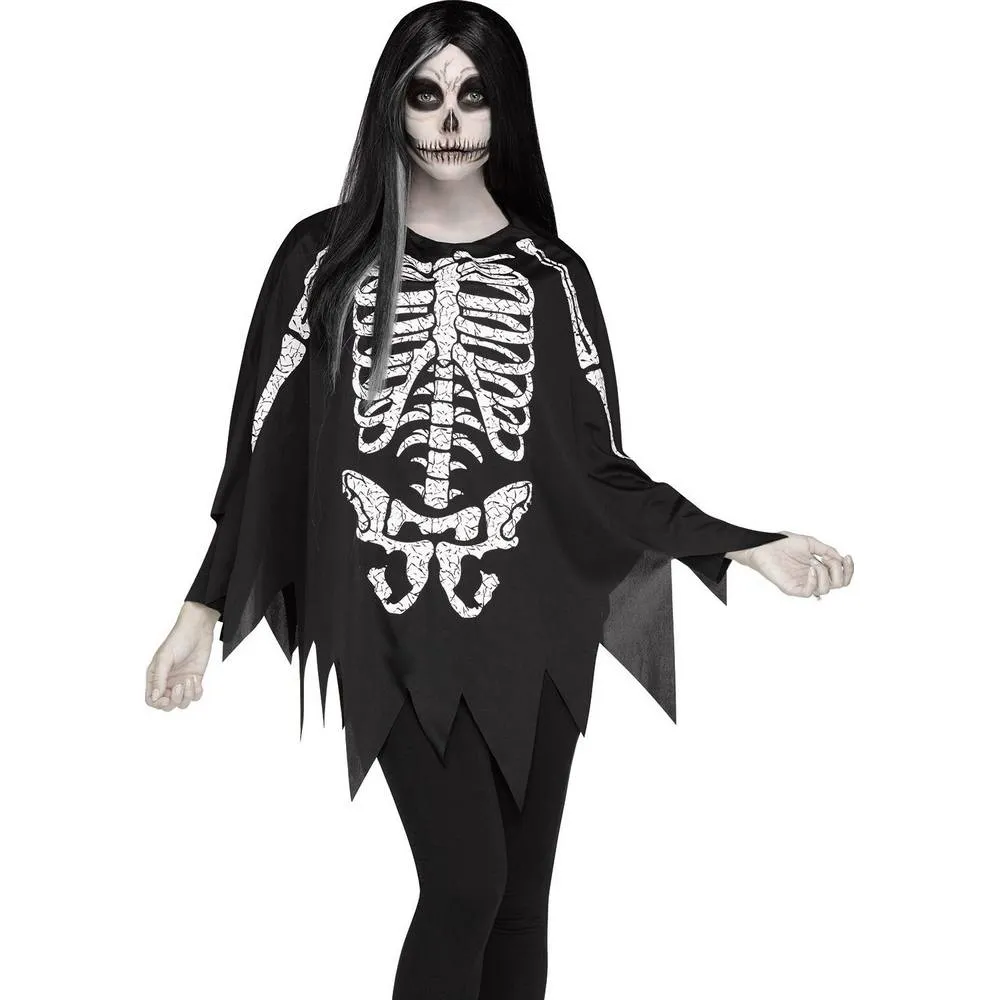 Skeleton Poncho - White Bones Skeleton