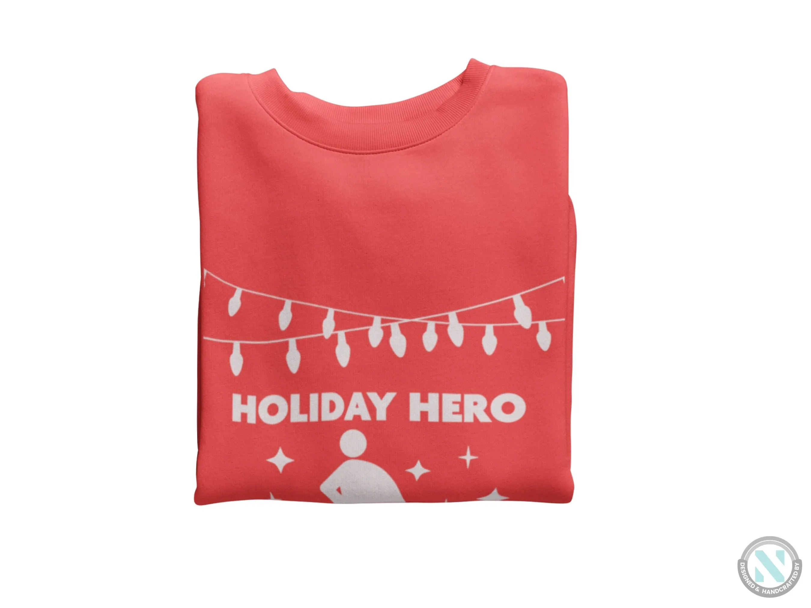 Toddler Boys Custom Jumper Christmas Sweatshirt with Holiday Hero Text