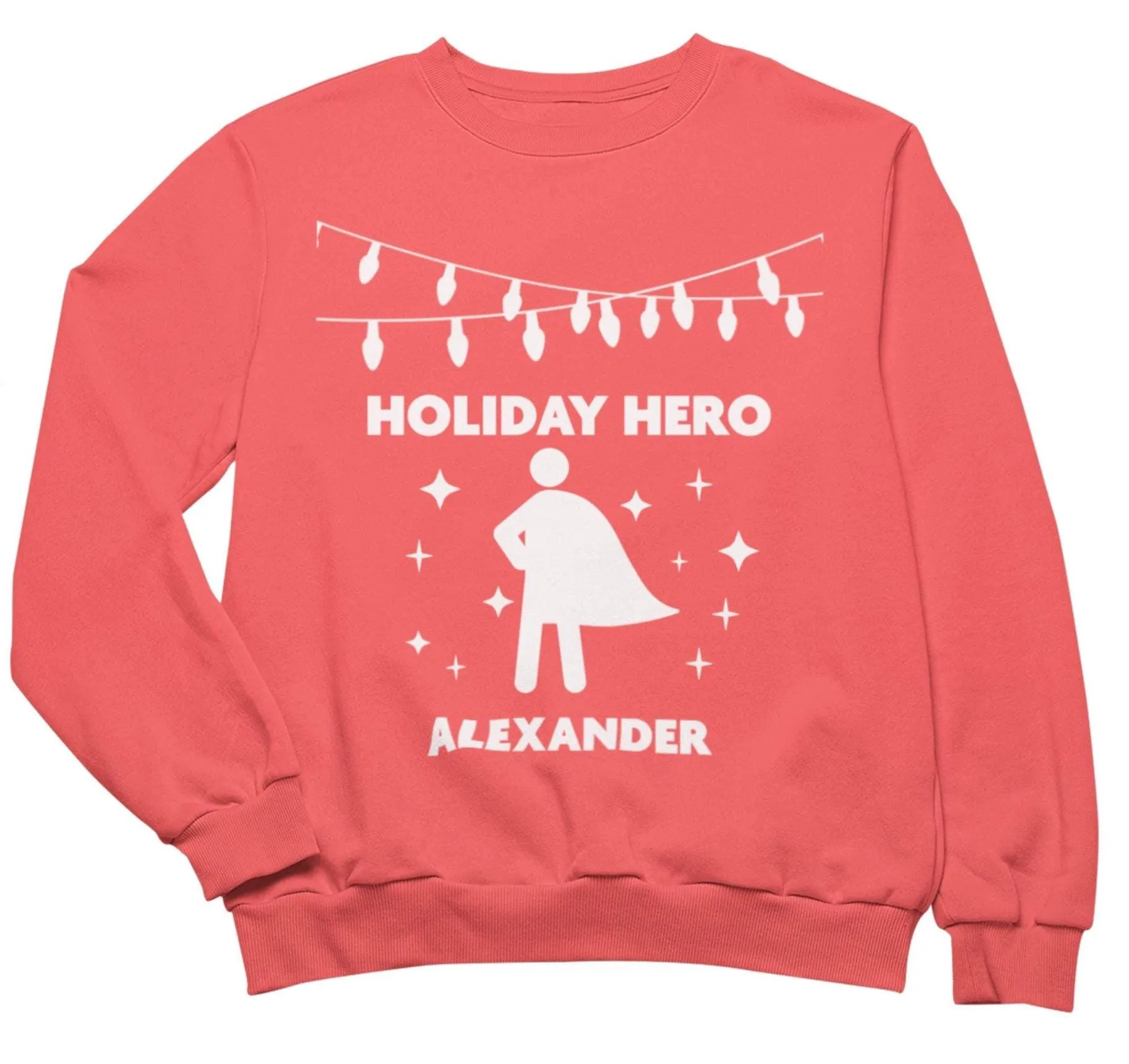 Toddler Boys Custom Jumper Christmas Sweatshirt with Holiday Hero Text