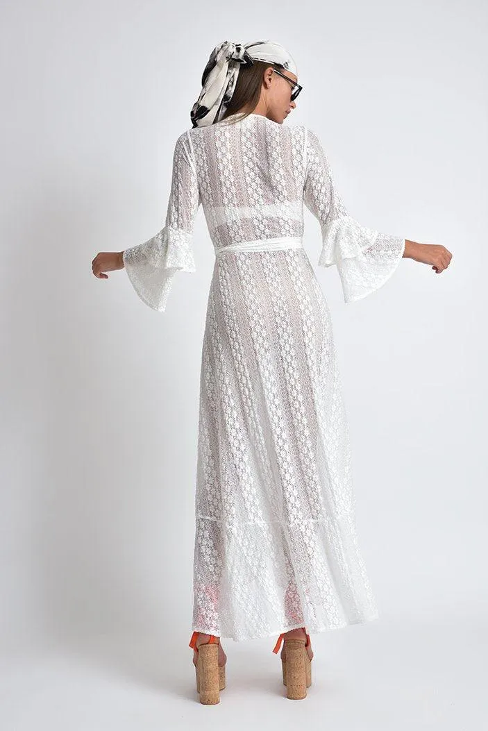 Valentino Wrap Stretchy Lace Dress