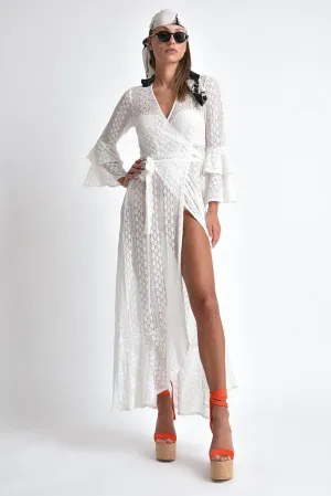 Valentino Wrap Stretchy Lace Dress