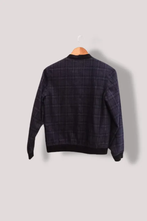 Vintage Boys Next Navy Blue full zip Check Suit Jacket