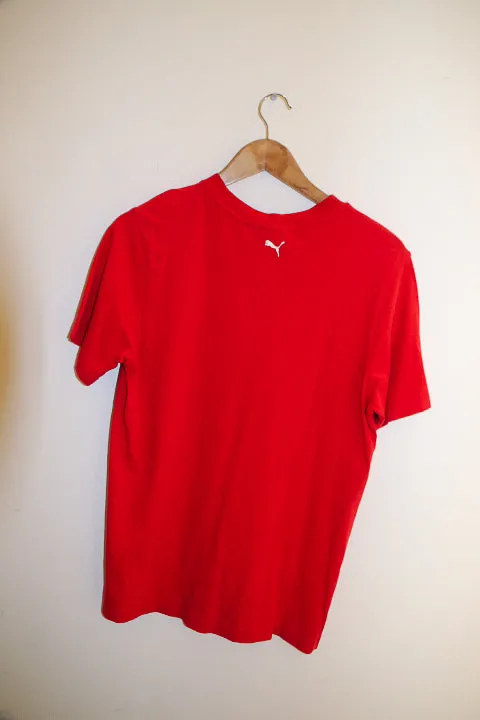 Vintage red puma big logo mens medium t-shirt