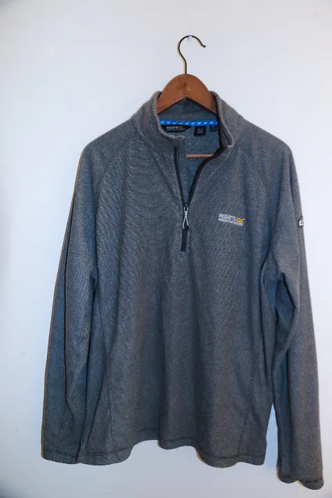 Vintage Regatta great outdoors mens 1/4 zip up fleece grey sweater