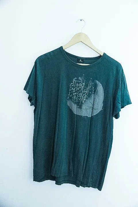 Vintage selected green graphics medium mens tees