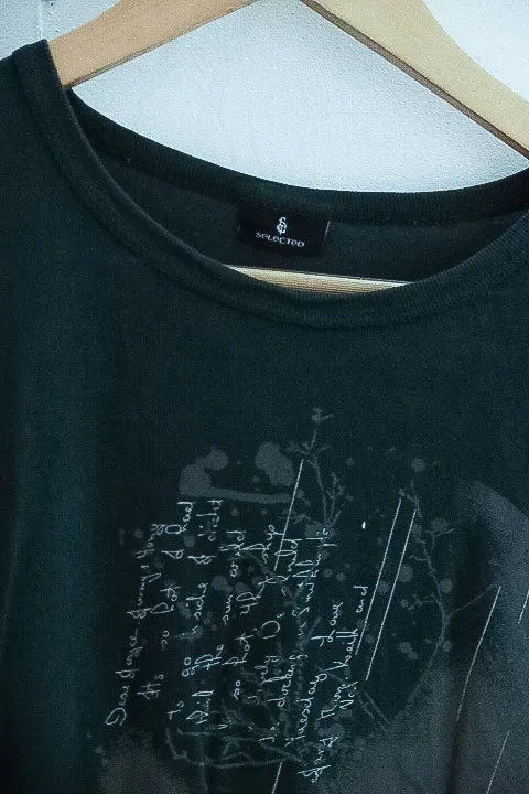 Vintage selected green graphics medium mens tees