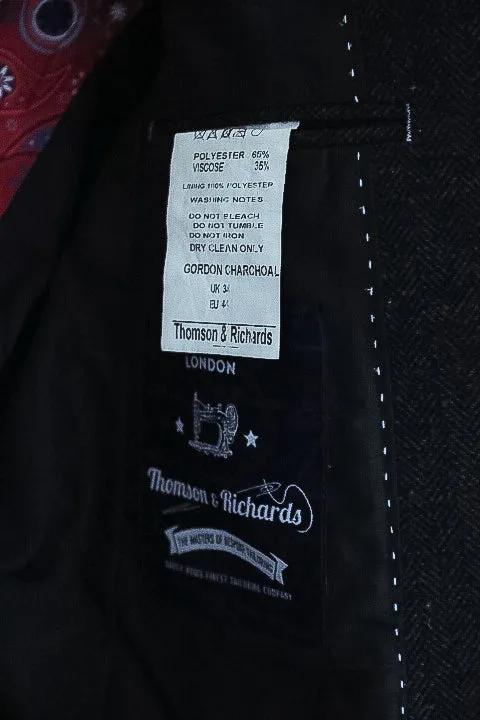 Vintage Thomson & Richards Classic mens Viscose Polyester grey blazerss