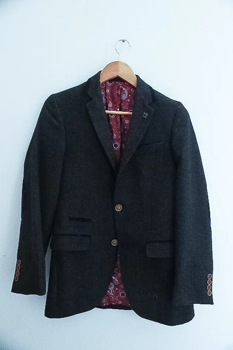 Vintage Thomson & Richards Classic mens Viscose Polyester grey blazerss