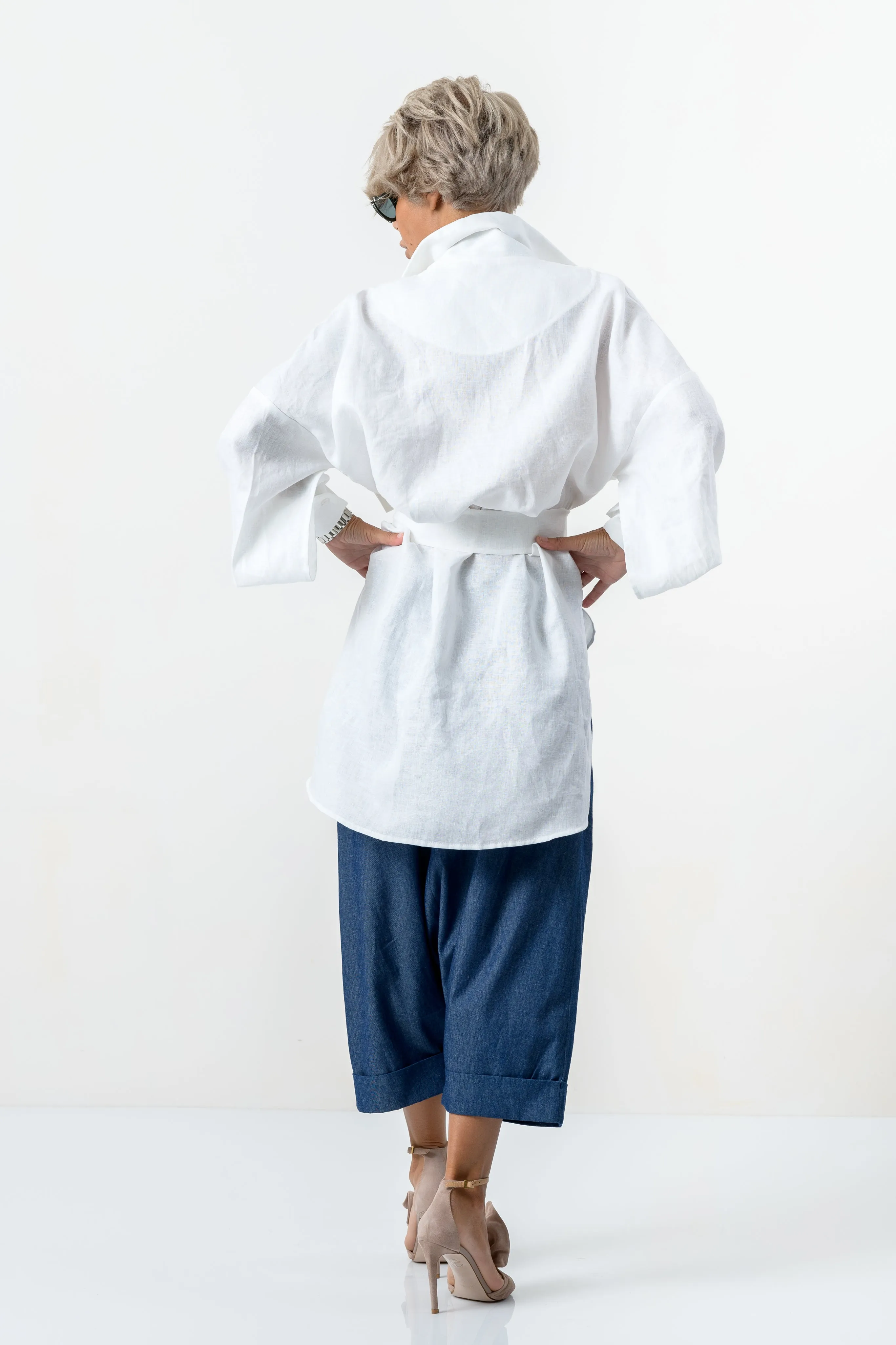 White Asymmetric Extravagant Shirt