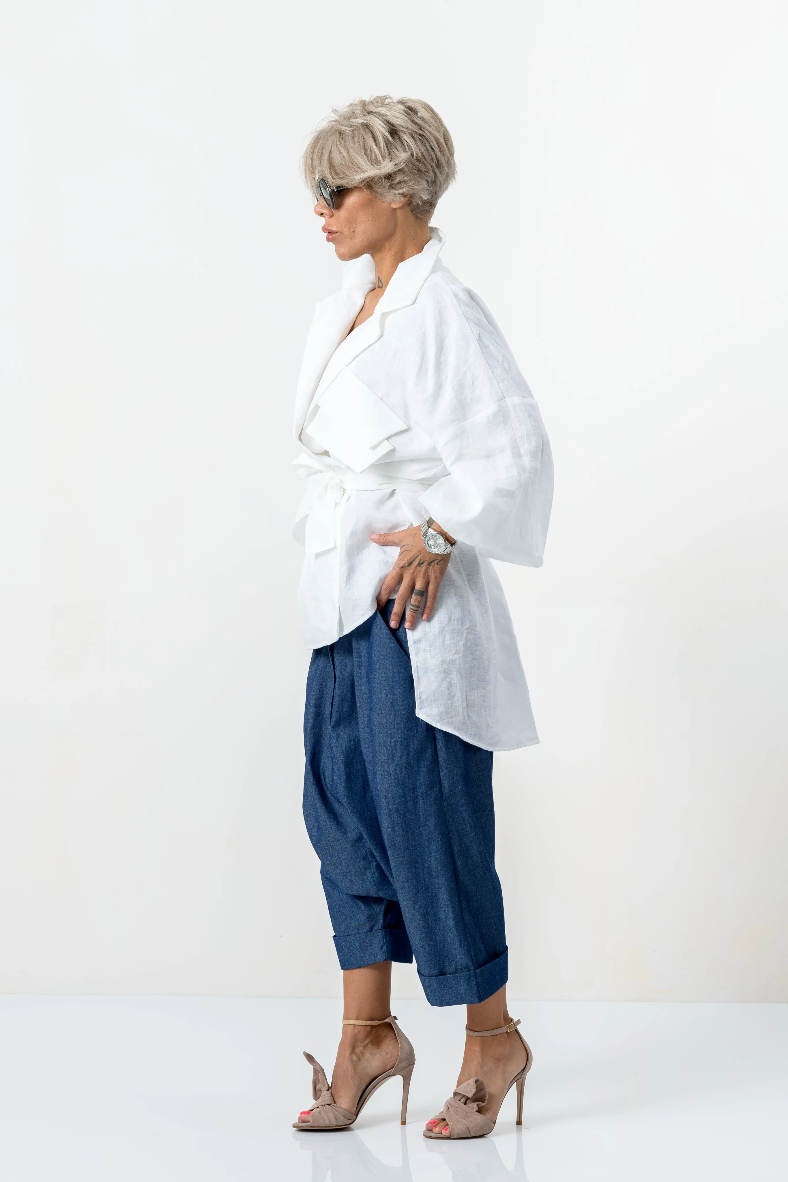 White Asymmetric Extravagant Shirt