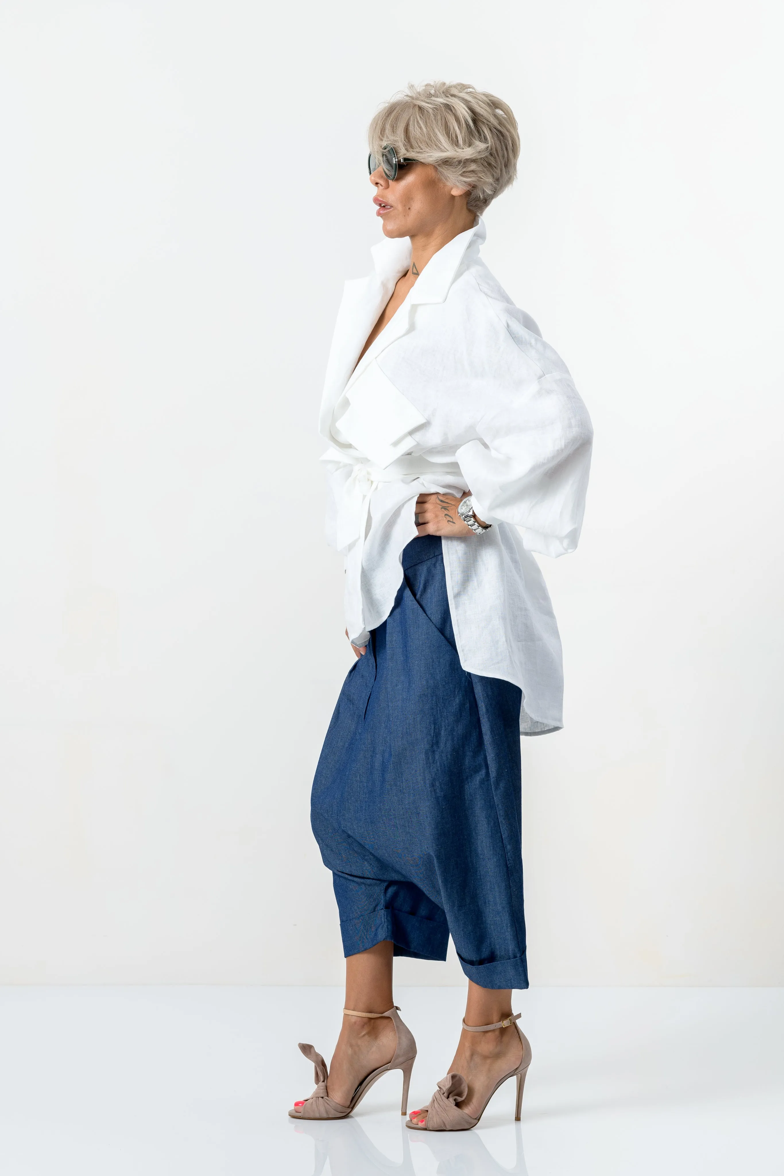 White Asymmetric Extravagant Shirt