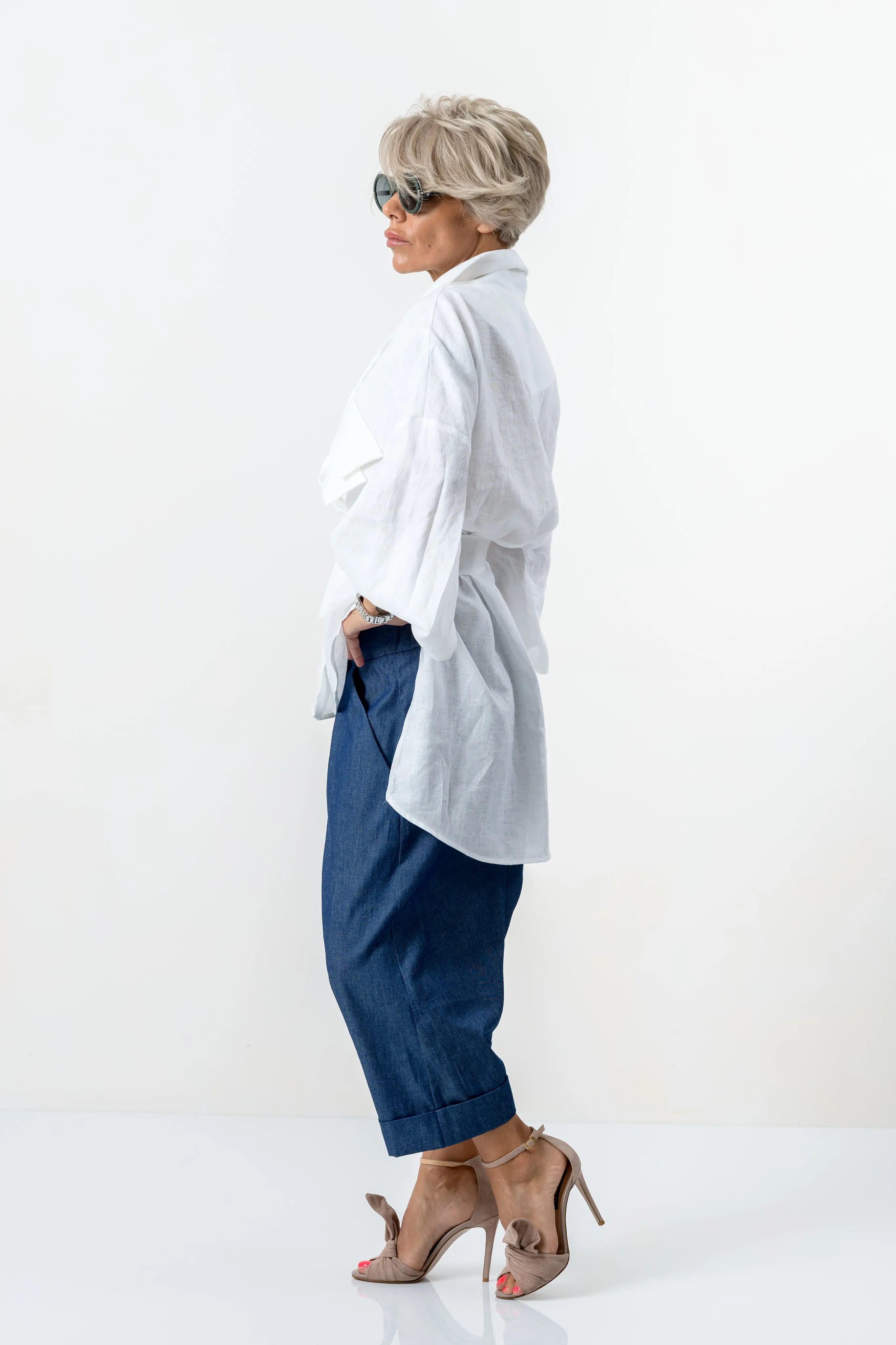 White Asymmetric Extravagant Shirt