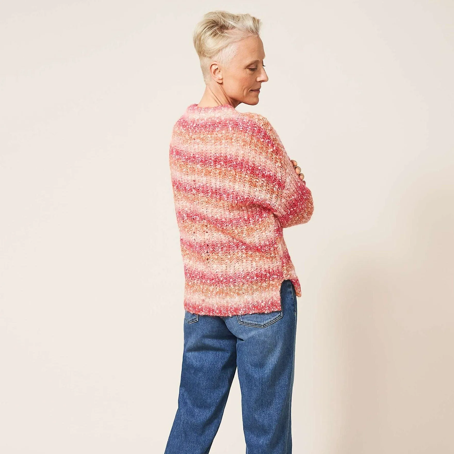 White Stuff Belonging Space Dye Jumper Pink
