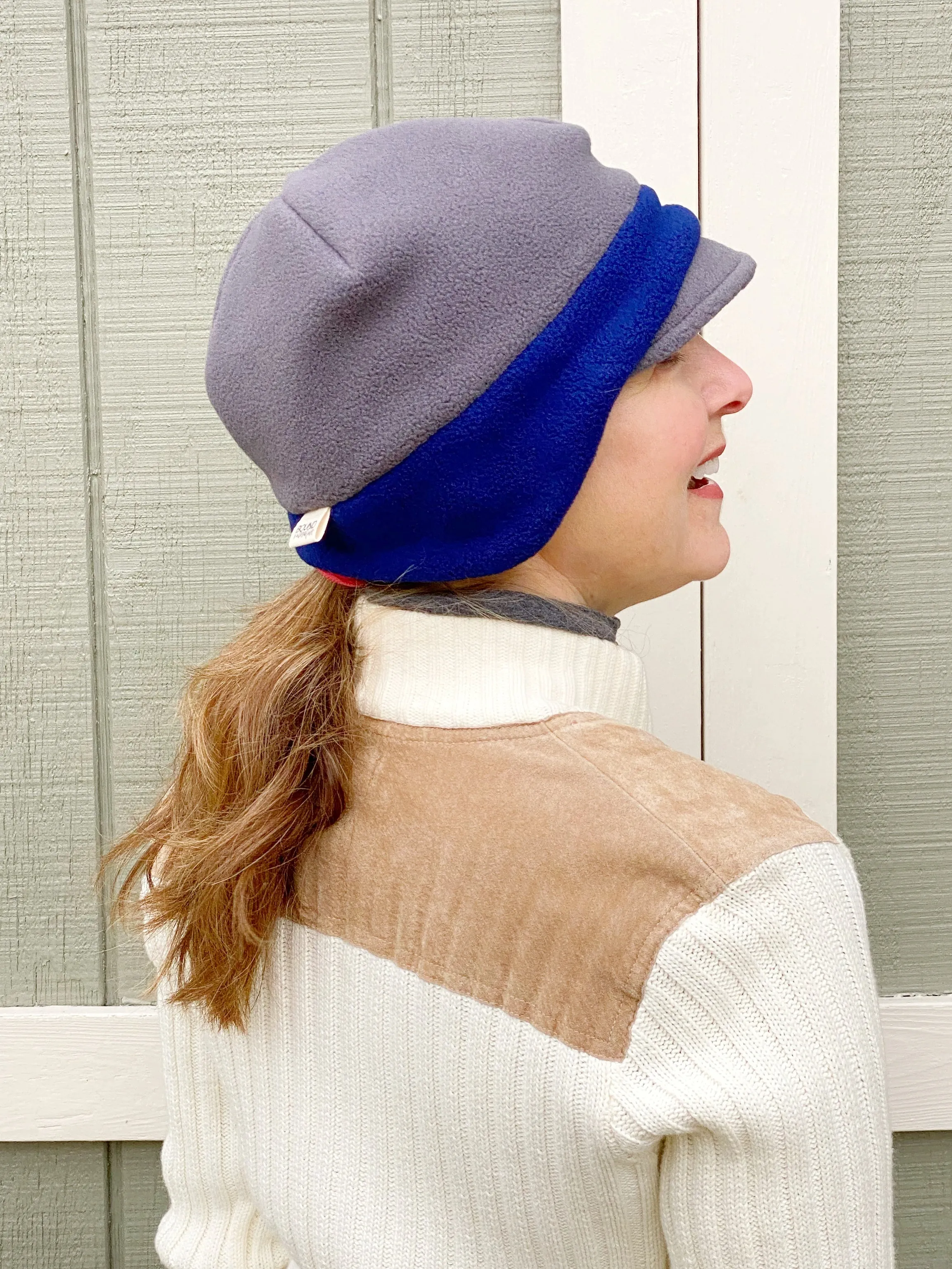 Winter Fleece Hat, Custom Color Earflap Hat, Two-tone Hat, Choose Your Colors Hat for Women and Men