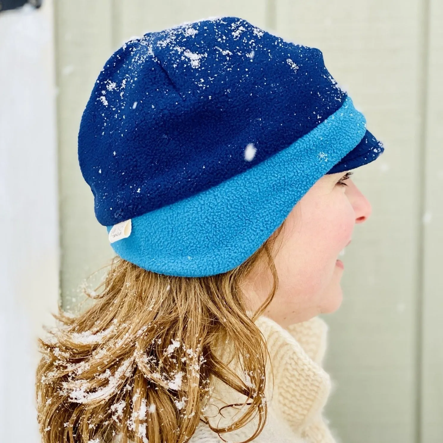 Winter Fleece Hat, Custom Color Earflap Hat, Two-tone Hat, Choose Your Colors Hat for Women and Men