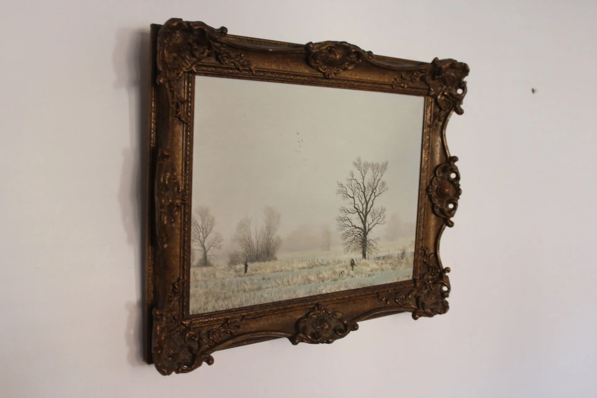 Winter snow scene landscape pheasant shoot by Nicholas Mace