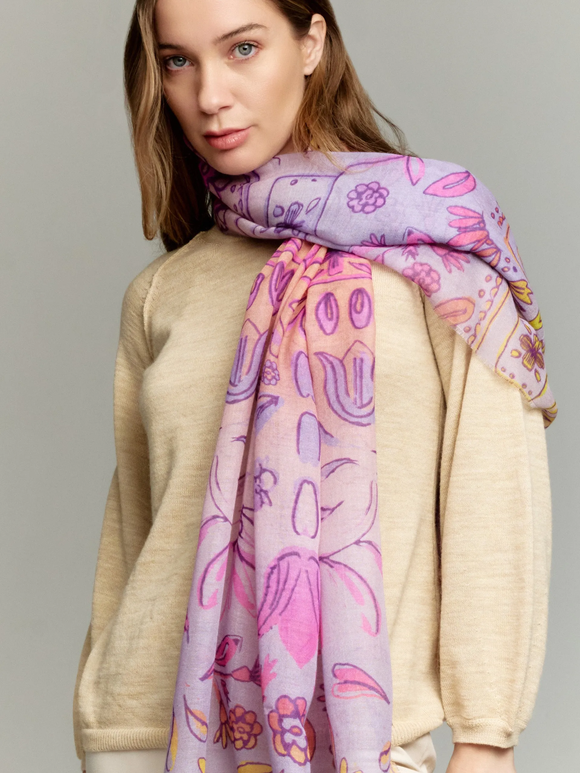 Yosha Shawl Baby Alpaca Color Multicolor